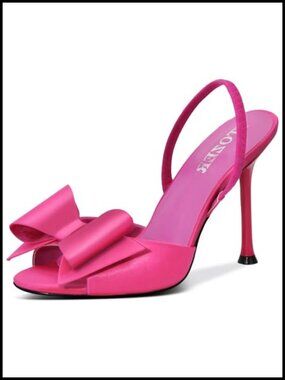 Satin Slingback Open Toe Stiletto Heels Mules